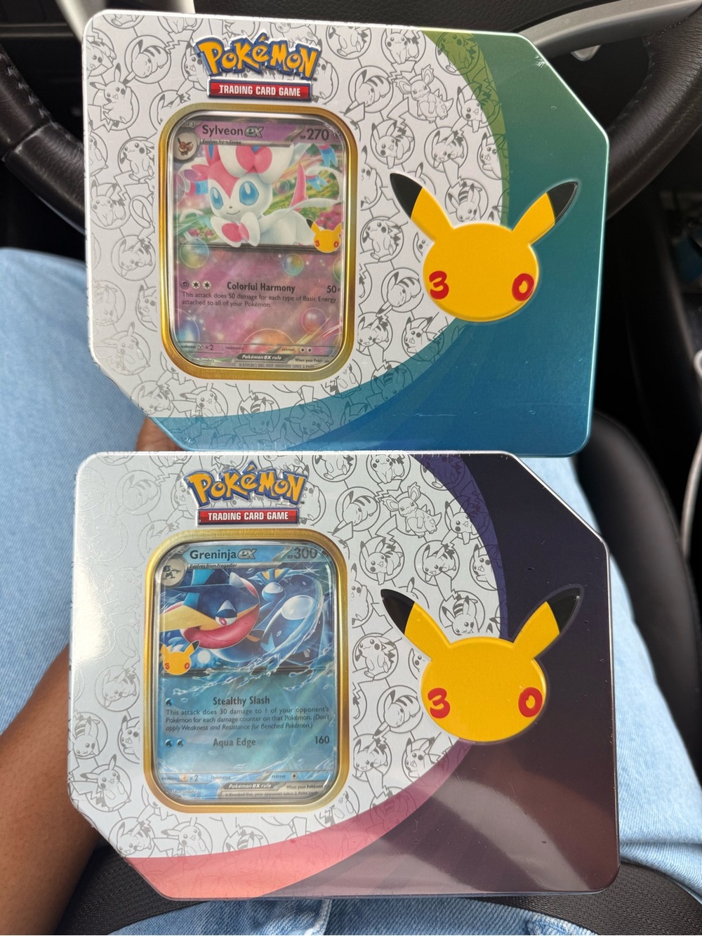 Pokémon TCG 30th Celebration Sealed Tin Lot (2) Sylveon ex Greninja ex